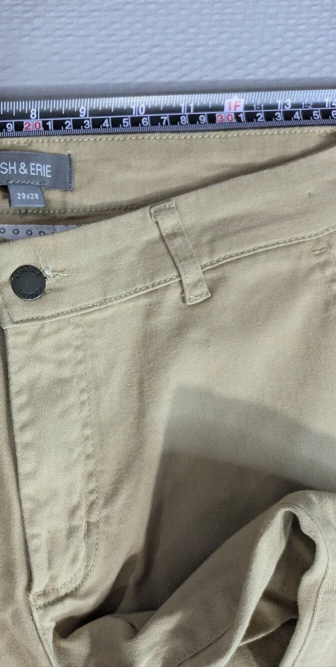 Ash & Erie Pants Mens 29x28 Chino Zip Fly Casual Pockets Preppy